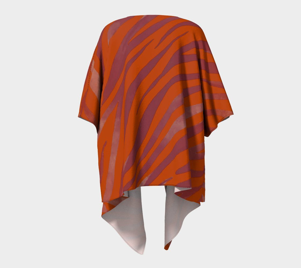 Silk Kimono Wrap Red Zebra - FABA Collection