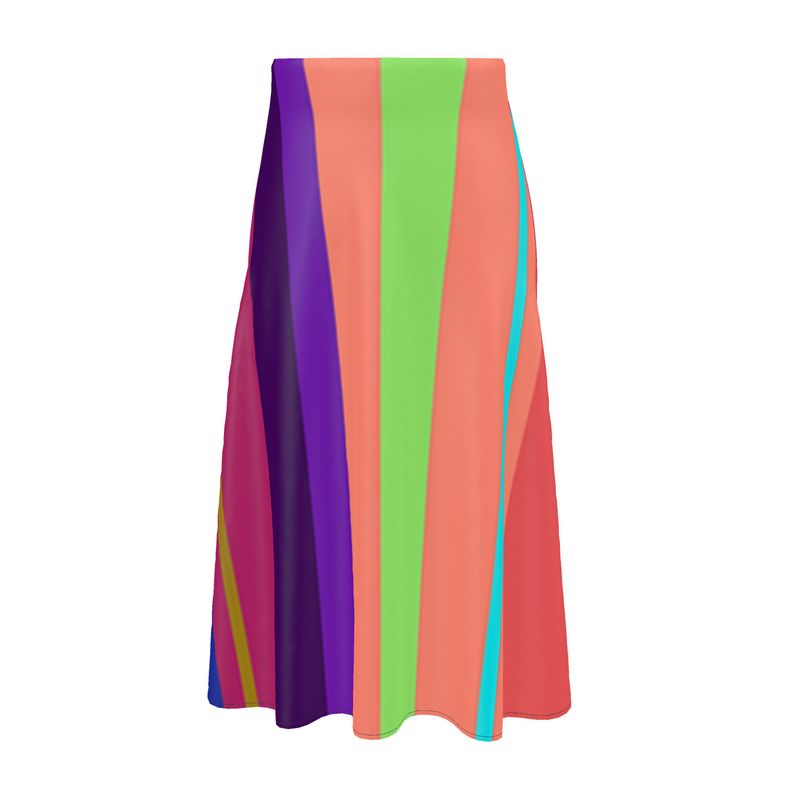 Silk Midi Skirt Happy Stripes - FABA Collection