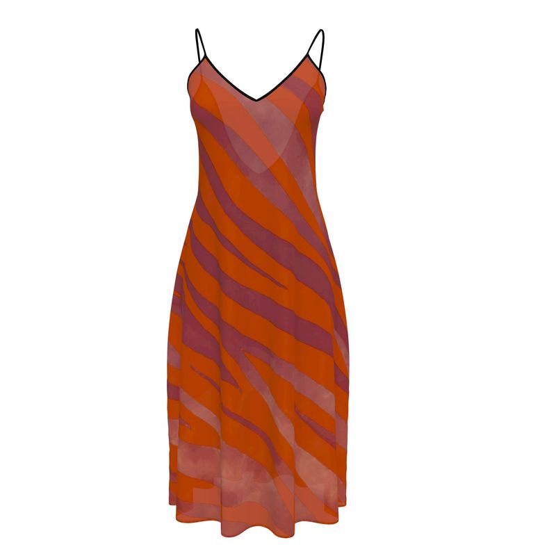 Sleeveless Midi Dress Red Zebra - FABA Collection