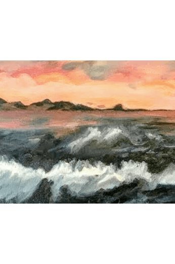 Storm, Sea at Big Sur Acrylic Painting - FABA Collection