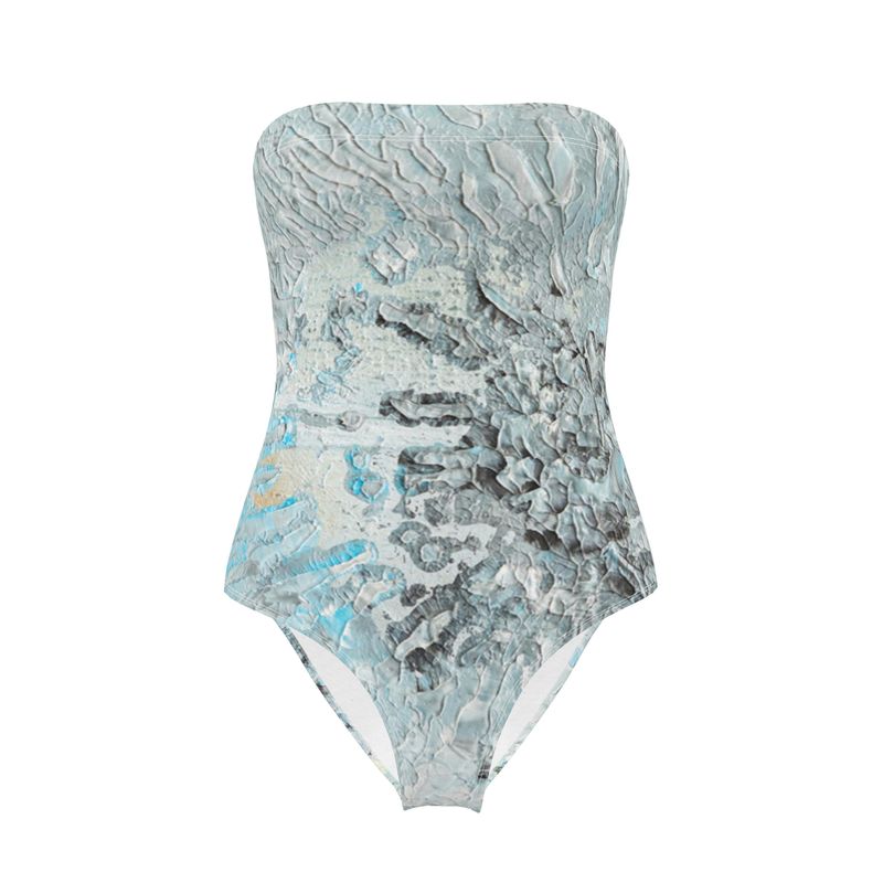 Strapless Swimsuit Silver Water - FABA Collection