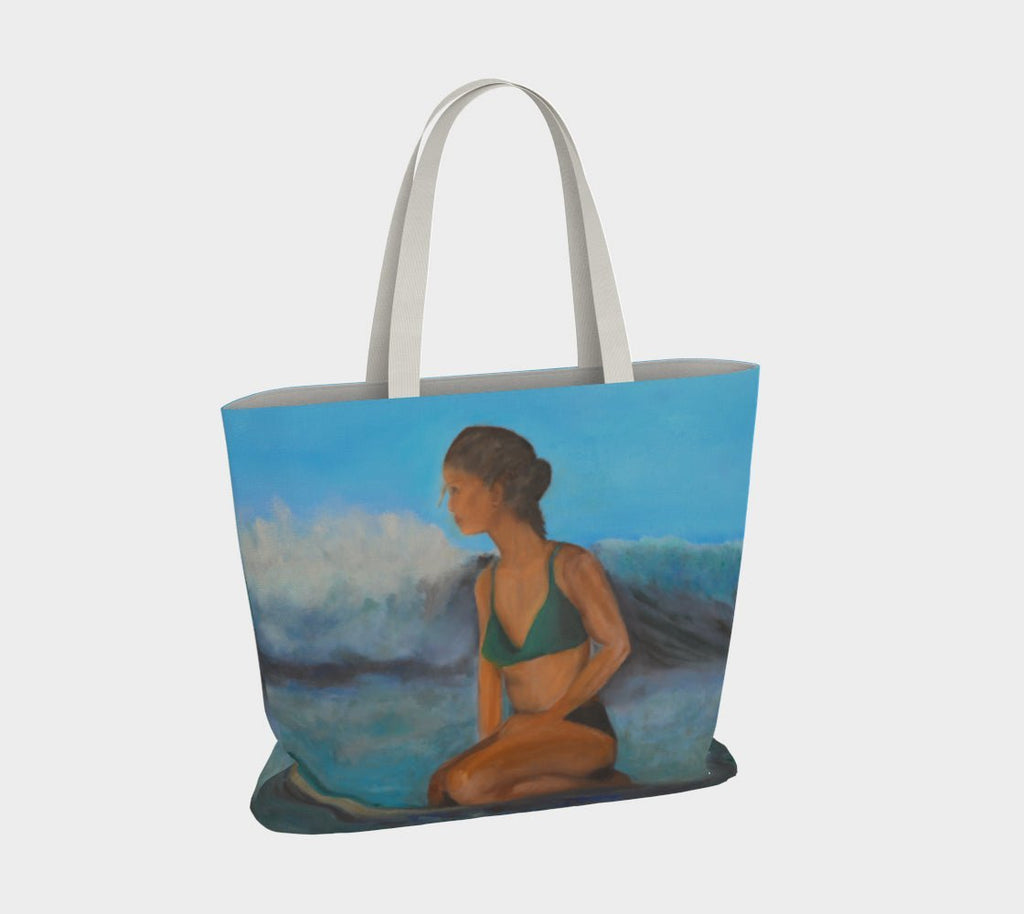 Surfer Girl Large Cotton Tote Bag - FABA Collection