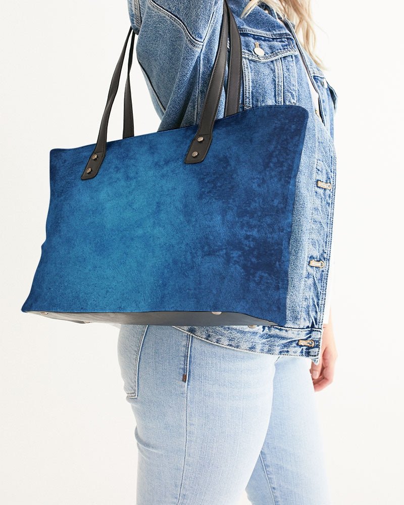 True Blue Vegan Leather Stylish Tote - FABA Collection