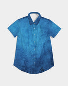 True Blue Women's Short Sleeve Button Up - FABA Collection