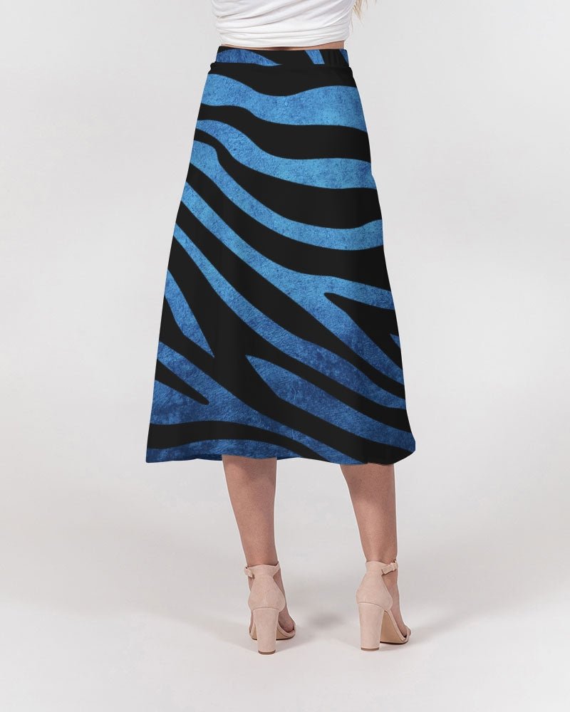 Truest Blue Signed Women's A-Line Midi Skirt - FABA Collection