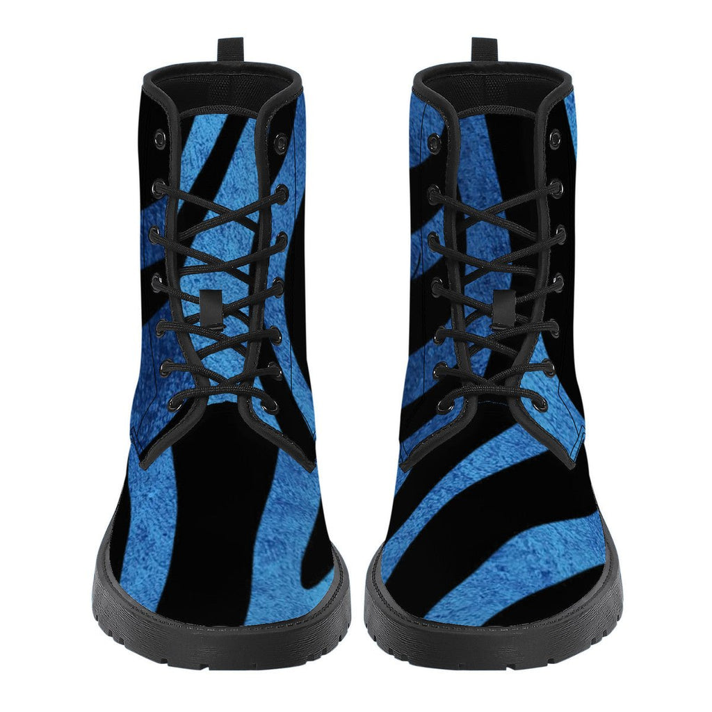 Vegan Leather Boots True Blue Stripes - FABA Collection