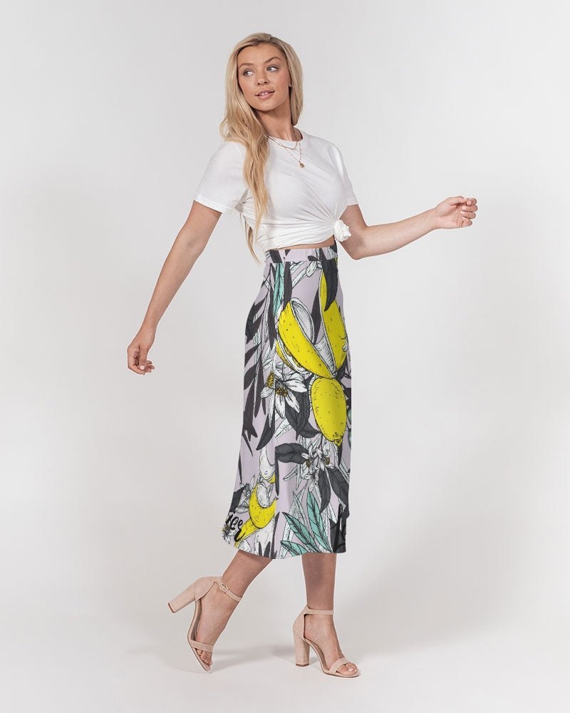 Women's A-Line Midi Skirt Lemon Tree - FABA Collection