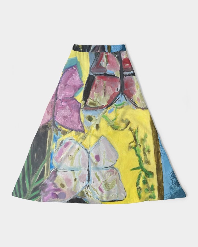 Women's A-Line Midi Skirt Papillons and Fern - FABA Collection
