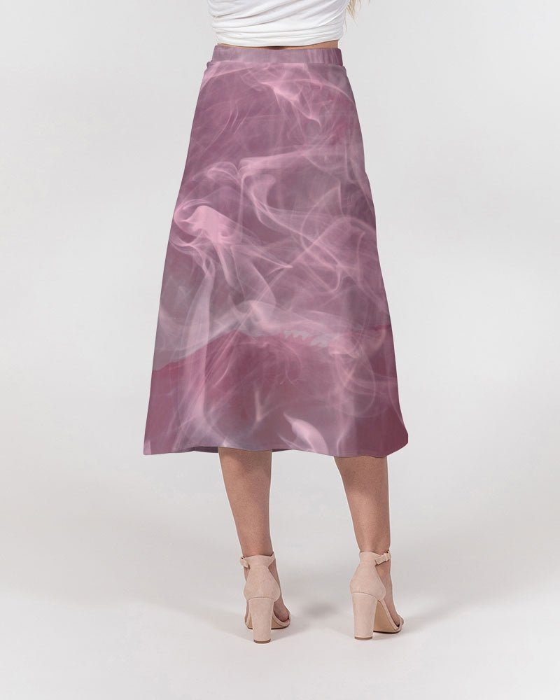 Women's A-Line Midi Skirt Pink Smoke - FABA Collection