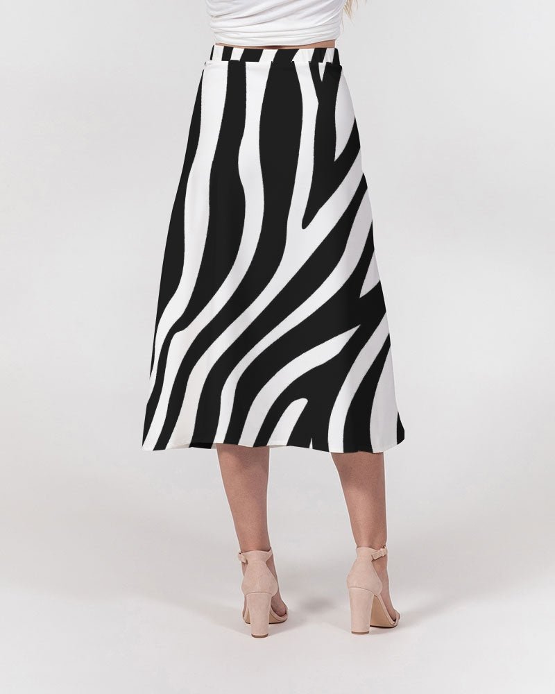 Women's A-Line Midi Skirt Zebra - FABA Collection