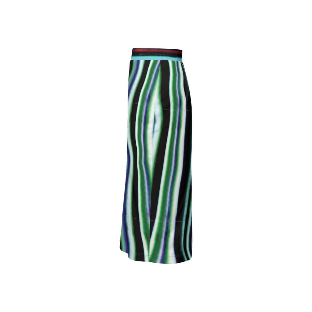 Women’s Back Split Pencil Skirt Rayures du Printemps - FABA Collection