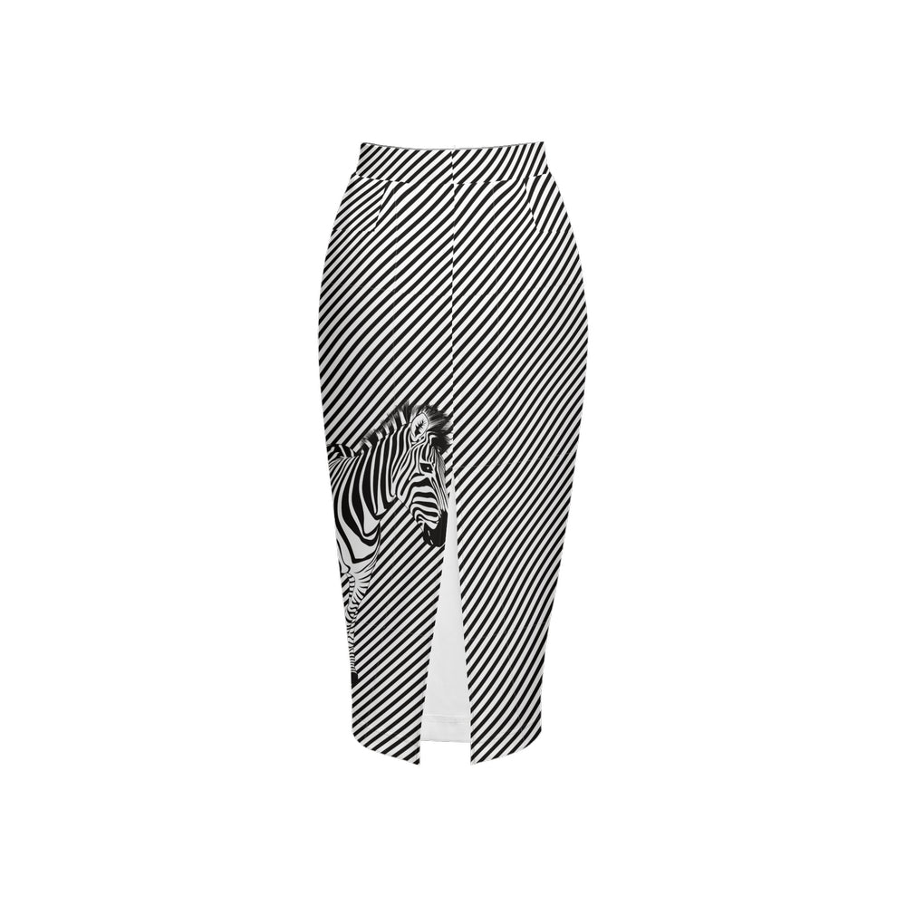 Women’s Back Split Pencil Skirt Zebres - FABA Collection