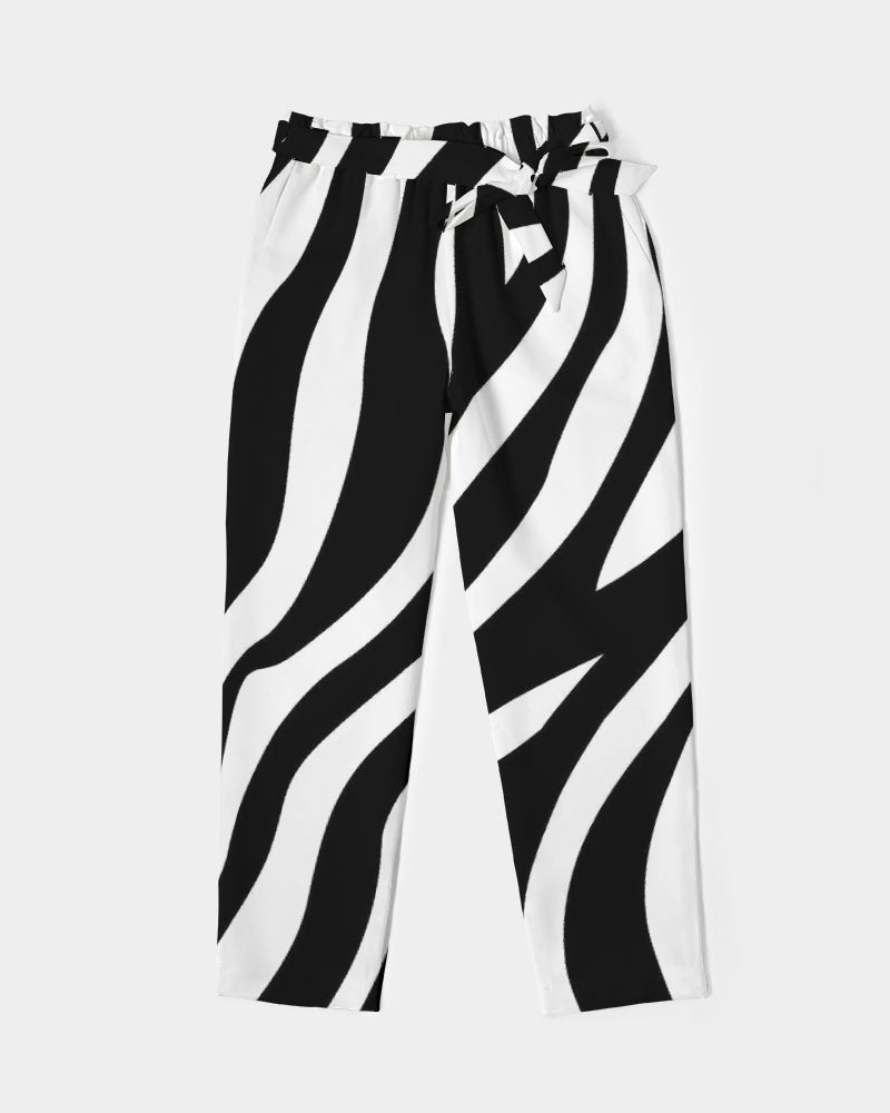 Women's Belted Tapered Pants Zebra - FABA Collection