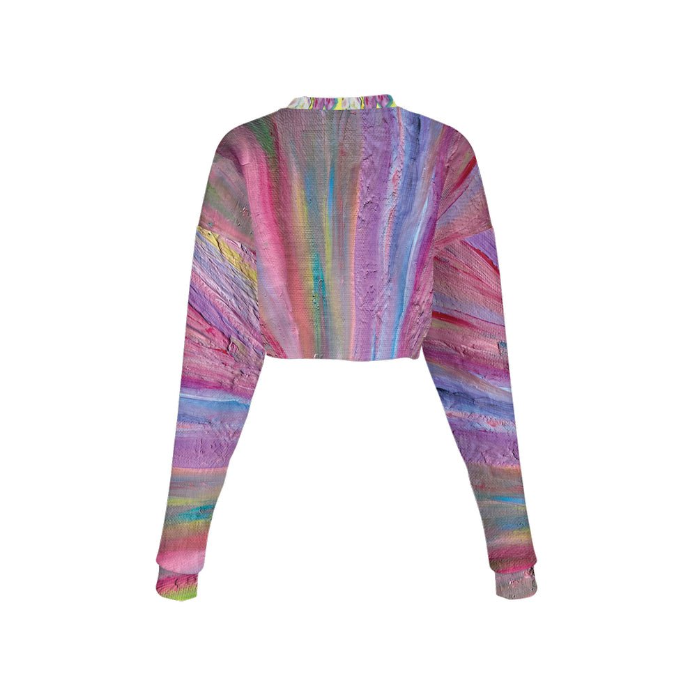 Women’s Cropped Crewneck Sweatshirt Rainbow - FABA Collection