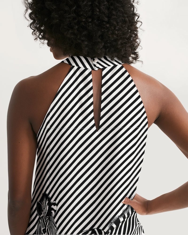 Women's Halter Dress Zebra - FABA Collection