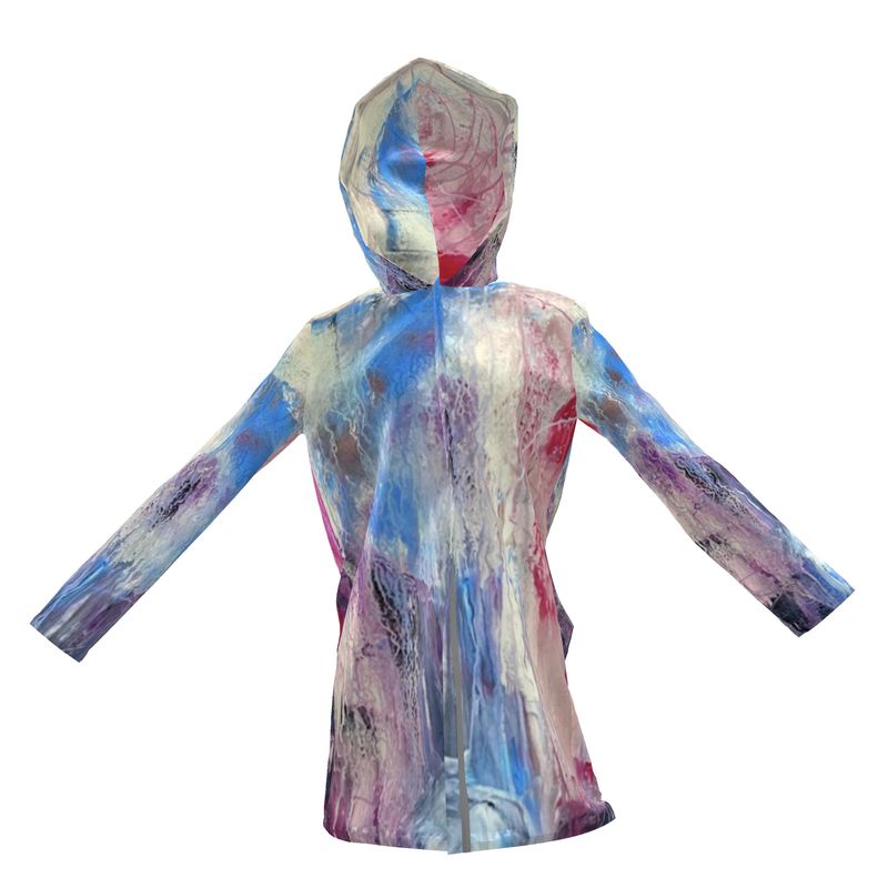 Women's Hooded Rain Mac Abstract Sailing - FABA Collection