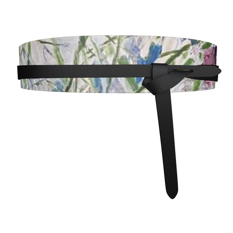Women's Leather Wrap Belt Wild Flowers - FABA Collection