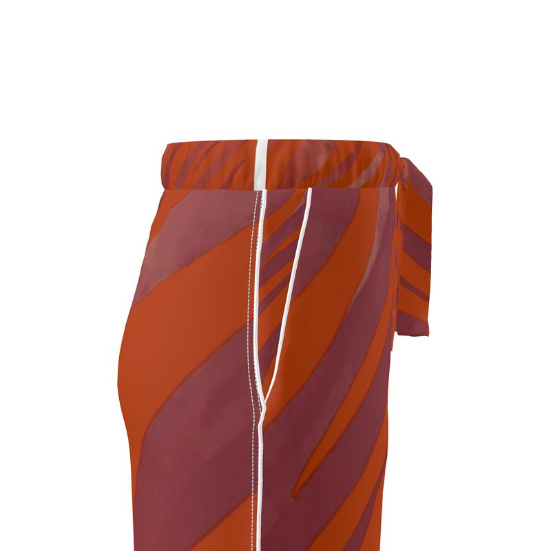 Women's Luxury Loungewear Trousers Red Zebra - FABA Collection