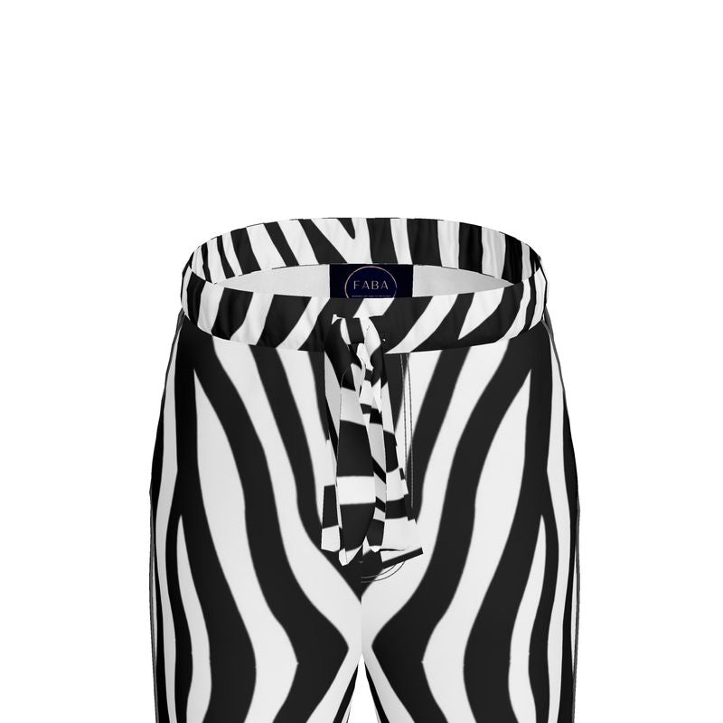 Women's Luxury Loungewear Trousers Zebra - FABA Collection