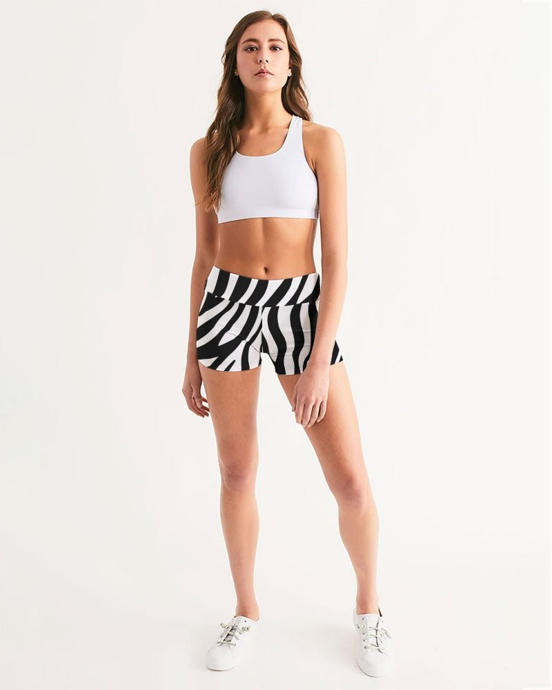 Women's Mid-Rise Yoga Shorts Zebra - FABA Collection