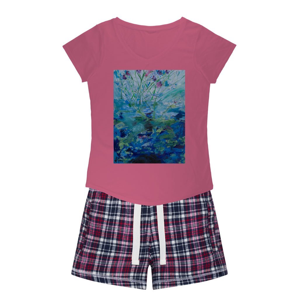 Women's Sleepy Tee and Flannel Short Secret Life of Plants - FABA Collection