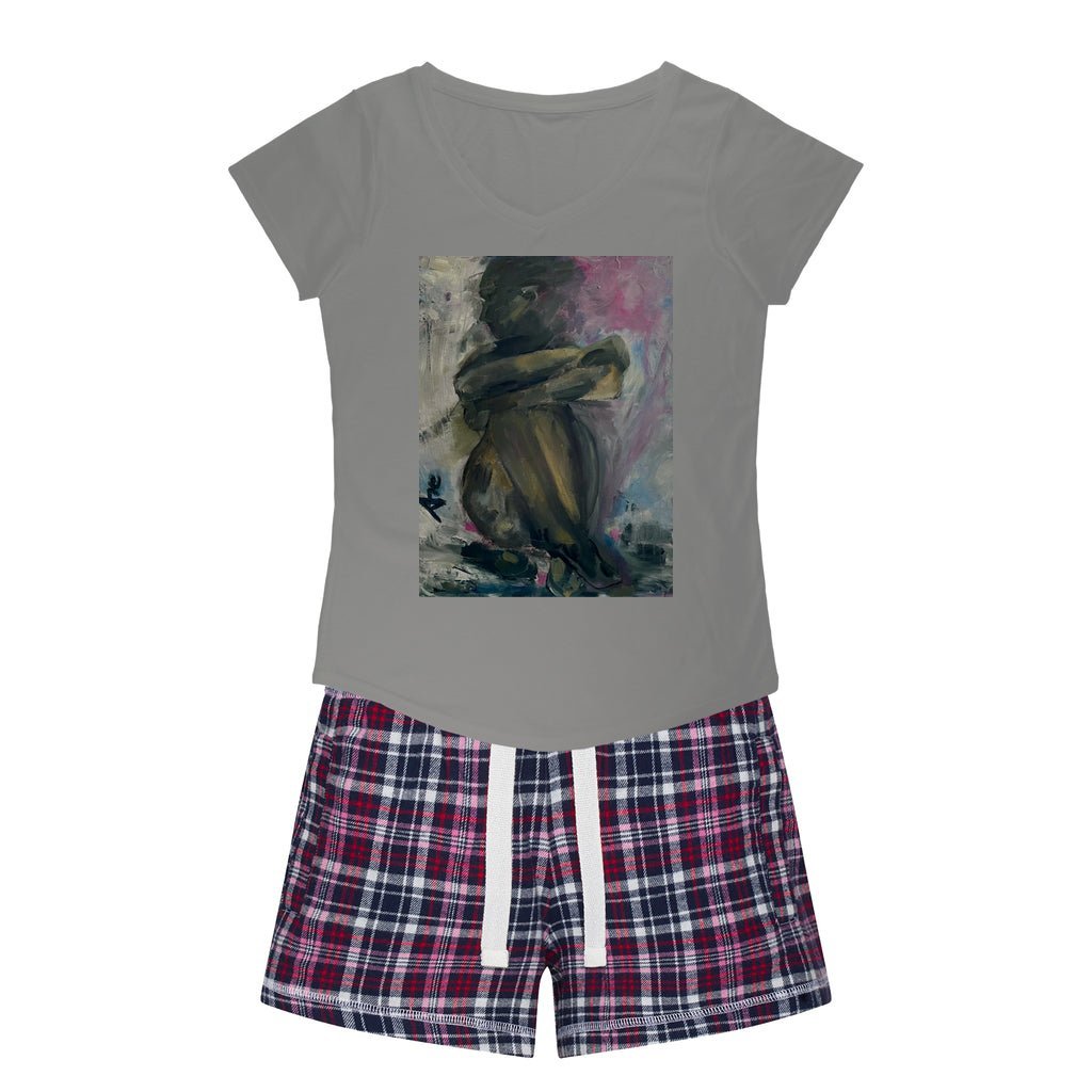 Women's Sleepy Tee and Flannel Short Self-Portrait Pensive - FABA Collection
