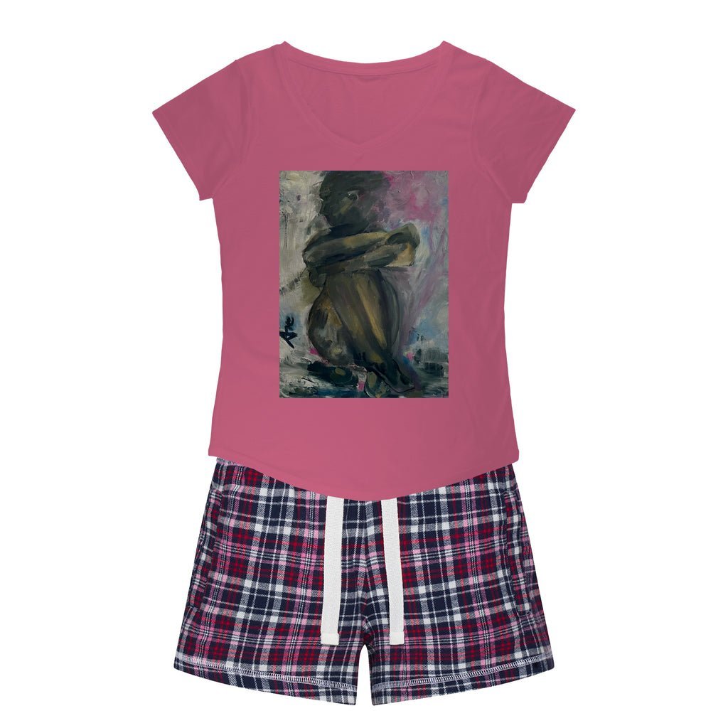 Women's Sleepy Tee and Flannel Short Self-Portrait Pensive - FABA Collection