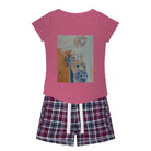 Women's Sleepy Tee and Flannel Short Self-portrait Spinning my Wheels - FABA Collection