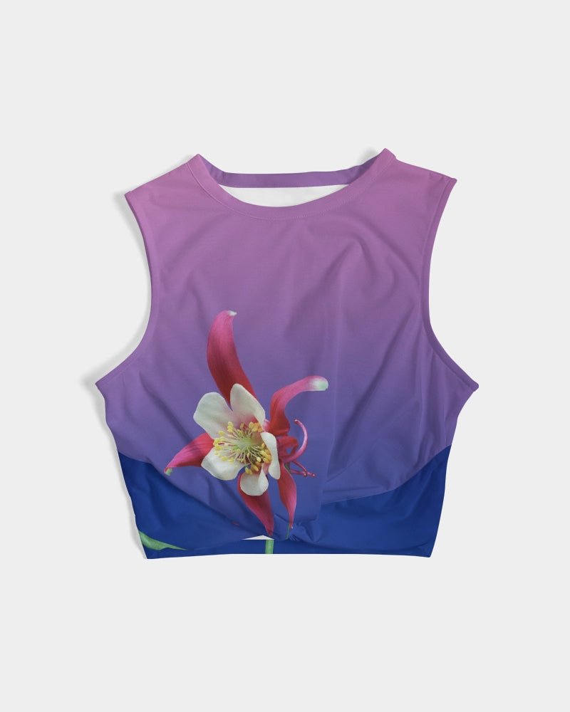 twist front tank-Women's Twist-Front Tank One Flower-FABA Collection