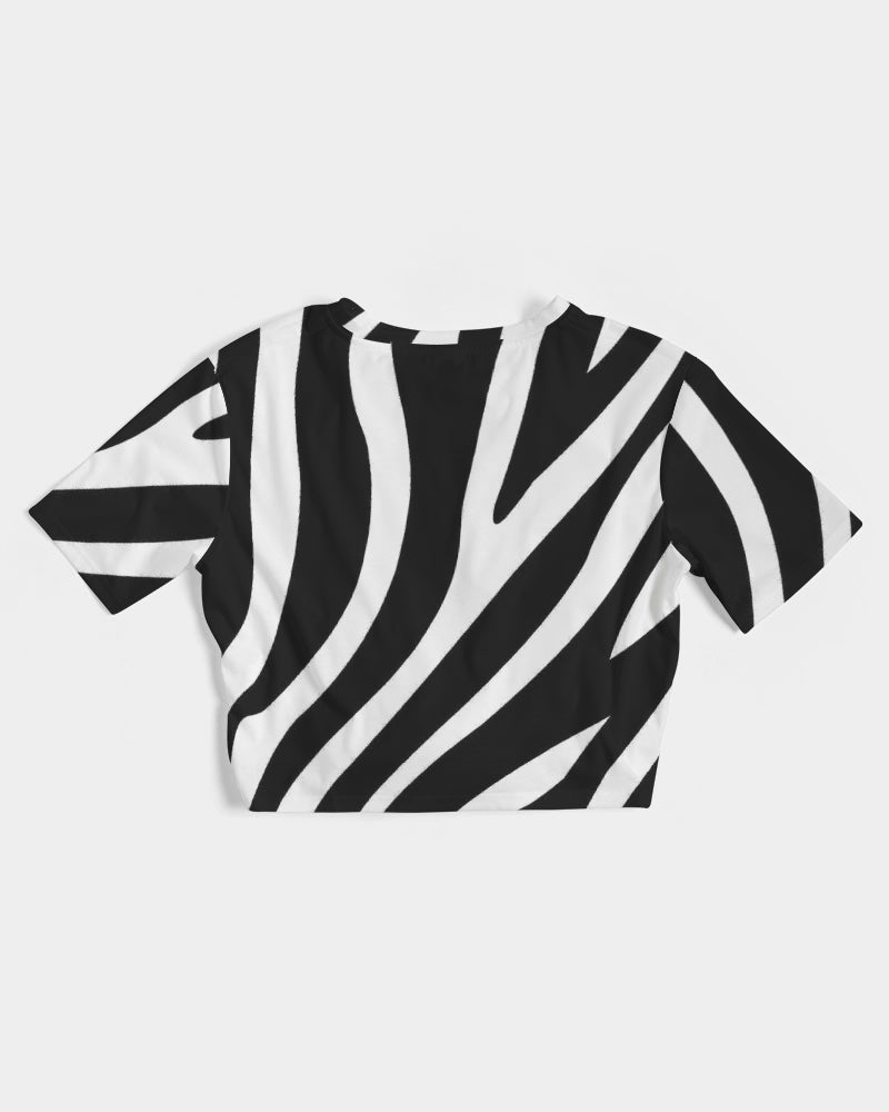 Zebra Women's Twist-Front Cropped Tee - FABA Collection